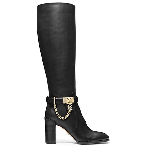 michael kors black and gold boots|Michael Kors thigh high boots.